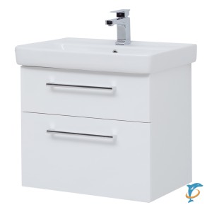 Тумба с раковиной Dreja Q MAX 70 подвесная, белый глянец  (77.0005W+191645)