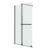 Душевая перегородка Niagara Nova NG-671-12BLACK (120х200) черный матовый, раздвижная, стекло прозрачное &mdash; 