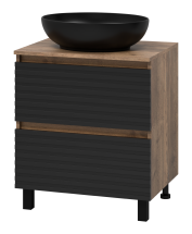 Тумба под раковину Brevita Dakota 60 напольная, черная — 