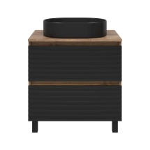 Тумба под раковину Brevita Dakota 60 напольная, черная &mdash; 