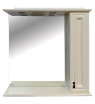 Зеркало Misty Лувр 85 с 1-м шкафчиком, правое, слоновая кость — 