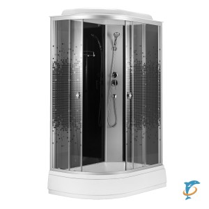 Душевая кабина Loranto 1200x800x2150 правая, поддон 13 см, 4 мм прозрачное стекло с рисунком "мозайка" (CS-1200-13ТМ/М R) (CS-1200-13ТМ/М R)