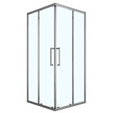 Душевое ограждение Loranto 90x90x190 раздвижная дверь, прозрачное стекло 6 мм, профиль серый матовый (CS-AB01GG-90) &mdash; 