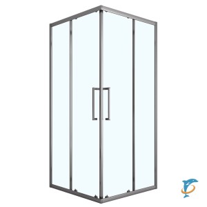 Душевое ограждение Loranto 90x90x190 раздвижная дверь, прозрачное стекло 6 мм, профиль серый матовый (CS-AB01GG-90)  (CS-AB01GG-90)