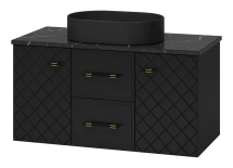 Комплект подвесной Brevita Shanel 100 (чёрный)  — Раковина мебельная Style Line Барселона 90 левая