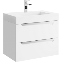 Тумба с раковиной Aqwella Cube 70 подвесная белая — 