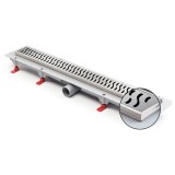 Водоотводящий пластиковый желоб AZARIO D40 (боковой слив) с решеткой Harmony 650 мм &mdash; 