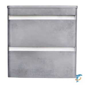 Тумба с раковиной Атлантика 70 Люкс PLUS подвесная бетон темный  (СС-00002282+СС-00002285)