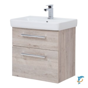 Тумба с раковиной Dreja Q MAX 70 подвесная, дуб кантри (77.0006D+191645)