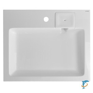 Раковина Azario Etna NEW 600х500х100 литьевой мрамор, сифон в комплекте, белая (CS00086607)  (CS00086607)