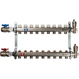 Коллектор STOUT из нержавеющей стали в сборе без расходомеров 9 выходов &mdash; Коллекторные блоки STOUT производятся в Италии под тщательным контролем, проходя многочисленные тесты и сертификацию оборудования.