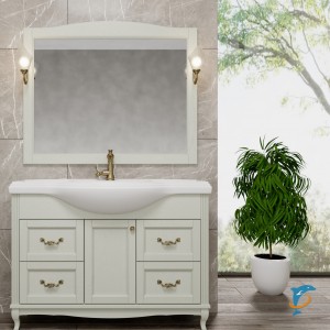 Тумба с раковиной ValenHouse Эллина 120/2 слоновая кость, фурнитура бронза (E2120_ТСБ+Классик 1200)