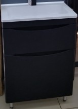 Тумба для комплекта El Fante Бергамо мини 60 Люкс антискрейтч черный, PLUS напольная 2 ящика — 