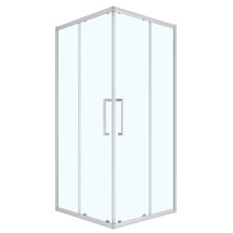 Душевое ограждение Loranto 100x100x190 раздвижная дверь, прозрачное стекло 6 мм, профиль сатин (CS-AB01S-100) &mdash; 