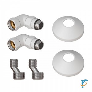 Комплект подключения для полотенцесушителя Point PN93412W 3/4"х1/2" г/ш со сгоном, белый (PN93412W)