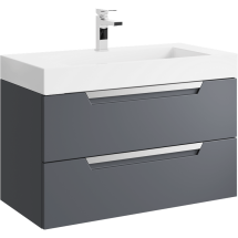 Тумба с раковиной Aqwella Cube 90 подвесная — 