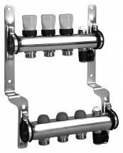 Распределительный коллектор Meibes M1794123 с термоставками — Распределительные коллекторы Meibes из нержавеющей стали для систем напольного отопления 