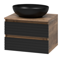 Тумба под раковину Brevita Dakota 60 подвесная, черная — 