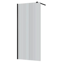 Душевая перегородка Azario Walk-in 1100х1950 рифленое стекло 8 мм, профиль черный матовый (AZ-251-110-MB-CRF) — открытая кабина, полностенная, двери раздвижные, габариты (ШхВхД): 90x90x196 см