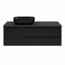 Тумба с раковиной Brevita Cargo 120 подвесная (черная) — Шкаф подвесной Мисти(Misty) Лилия 40 лев./прав.