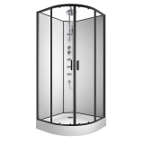 Душевая кабина Loranto NEO 90x90x(190+15) с низким поддоном 15см, профиль черный-матовый (CS-21811) &mdash; 