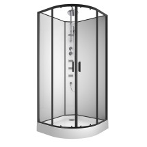 Душевая кабина Loranto NEO 90x90x(190+15) с низким поддоном 15см, профиль черный-матовый (CS-21811) &mdash; 