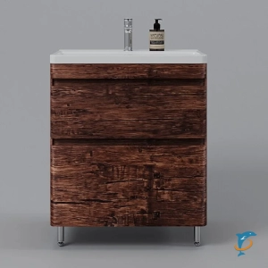 Тумба с раковиной Style Line Атлантика 70 Люкс Plus, старое дерево (СС-00002343+СС-00002286)