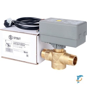 STOUT 2-Ходовой зональный клапан, сервопривод 230V, с 3-х жильным кабелем 1м., НР 3/4"  (SVM-0070-200020)