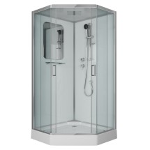 Душевая кабина NG-6002-01D (1000х1000х2200) низкий поддон (16 см) стекло прозрачное — 