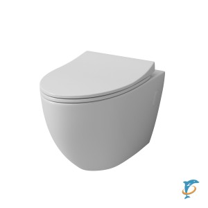 Унитаз GR-4451S (580*395*365) подвесной безободковый с тонкой крышкой  (GR-4451S)