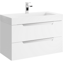 Тумба с раковиной Aqwella Cube 90 подвесная белая — 