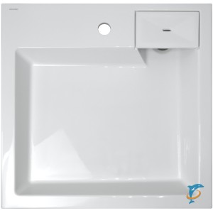 Раковина подвесная AZARIO Slim 600х600х110 литьевой мрамор, белая (CS00078302) (CS00078302)