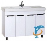 Тумба с раковиной Misty София-120 прямая белая эмаль — 