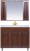 Мебель для ванной Misty Вояж -100 прямая коричневая с зеркало со шкафом