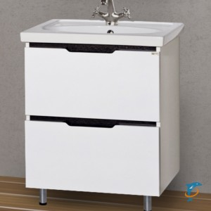 Тумба с раковиной Мисти(Misty) Лайм 70 напольная 2 ящика  (Э-Лай01070-2Я + Misty_S-UM-COM70/1-w)