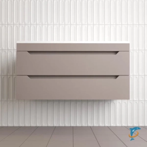  Тумба с раковиной подвесная Style Line Остин 100, тауп темный эмаль PLUS  (ЛС-00002410+ЛС-00002422)