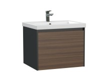 Тумба с раковиной Cersanit подвесная GRANDE 60 черный орех — 