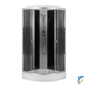 Душевая кабина Loranto 800x800x2150 поддон 13 см, 4 мм прозрачное стекло с рисунком "мозайка" (CS-800-13ТМ/М)  (CS-800-13ТМ/М)