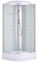 Душевая кабина Loranto 100х100х215 поддон 25 см, белый кирпичный узор, стекло 4 мм, профиль хром (CS-6610-25FW 100) &mdash; 