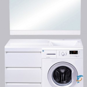 Тумба с раковиной El Fante Даллас 120 Люкс PLUS напольная, белая, 3 ящика, левая/правая  (СС-00002272+СС-00000367/СС-00000394)