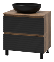 Тумба под раковину Brevita Dakota 70 напольная, черная — 