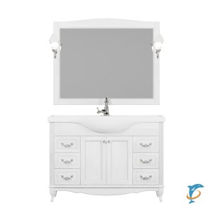 Комплект мебели ValenHouse Эллина 120 белый без пенала, фурнитура хром  (Е120_КТЗБХ)