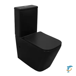 Унитаз-компакт Azario Black King 370х640х810 безободковый, с быстросъемным сиденьем микролифт, черный матовый (AZ-8303D) (AZ-8303D)