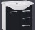 Мебель для ванной Misty Жасмин 65 с 3-мя ящиками и правым зеркалом черная эмаль