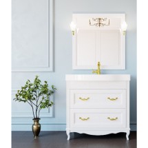 Комплект мебели ValenHouse Лиора 90 белый без пенала, фурнитура золото — 