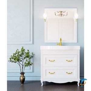 Комплект мебели ValenHouse Лиора 90 белый без пенала, фурнитура золото  (LK90_БЗ)