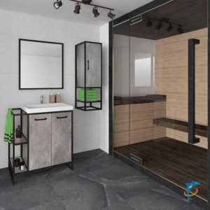 Мебель для ванной Style Line ЛОФТ 80/100 Classic Бетон левая / правая  (ЛС-000010021+ЛС-000010024+ЛС-000010025)