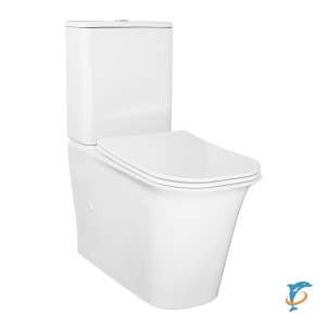 Унитаз-компакт Azario VELISE 355х625x810 напольный, безободковый в комплекте с быстросъемным сиденьем микролифт (AZ-1222A)  (AZ-1222A)