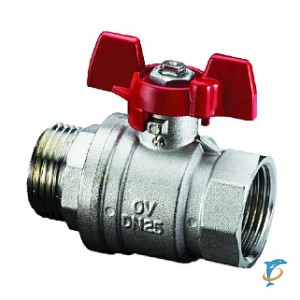 Шаровой кран Oventrop Optibal 3/8 ВН с ручкой-бабочкой из алюминия (1076303)