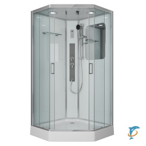 Душевая кабина NG-6002-01GD (1000х1000х2200) низкий поддон (16 см) стекло прозрачное  (60020114GD)